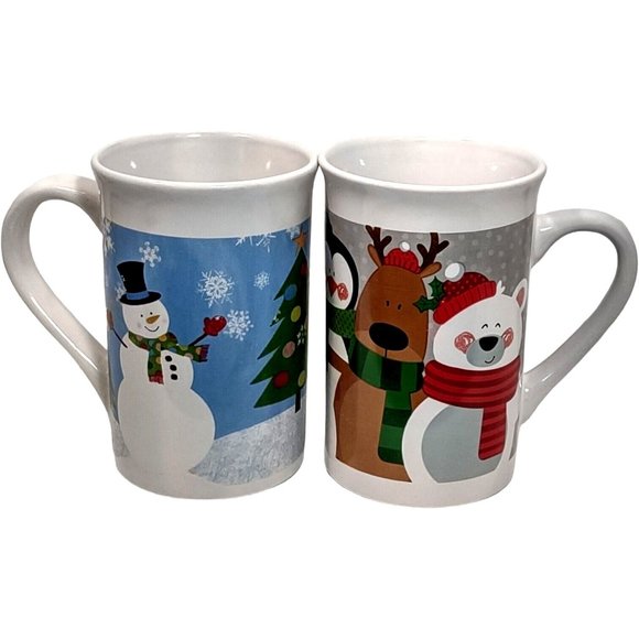 Royal Norfolk Holiday Christmas Coffee Mug Snowman Penguin Reindeer Bundle